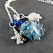Conch Shell Necklace, Blue Seashell Necklace, Ocean Necklace, Beach Necklace, Boro Lampwork Necklace, Charm Necklace - Exuma Beach