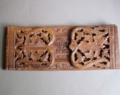 Vintage Carved Wood Book Holder Expanding Bookends Book Rack