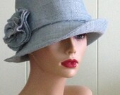 Luscious Llinen like fedora in Turquoise 