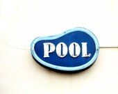 Vintage neon sign seashore white blue aqua turquoise retro Jersey shore beach modern pastel summer ocean - Pool 8 x 10