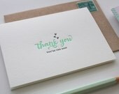 Letterpress Thank You Cards - Thank You Hearts in Mint