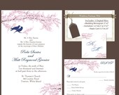 Digital Wedding Invitation Package, DIY Wedding invitations, Reply rsvp Card, Wedding Monogram, Printable wedding invitation pdf files, W16