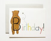 Bee & Bear Birthday Card (A2 size with matching envelope)