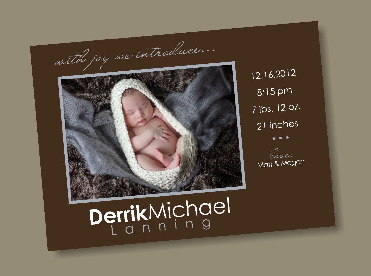 Snug - Custom Birth Announcement