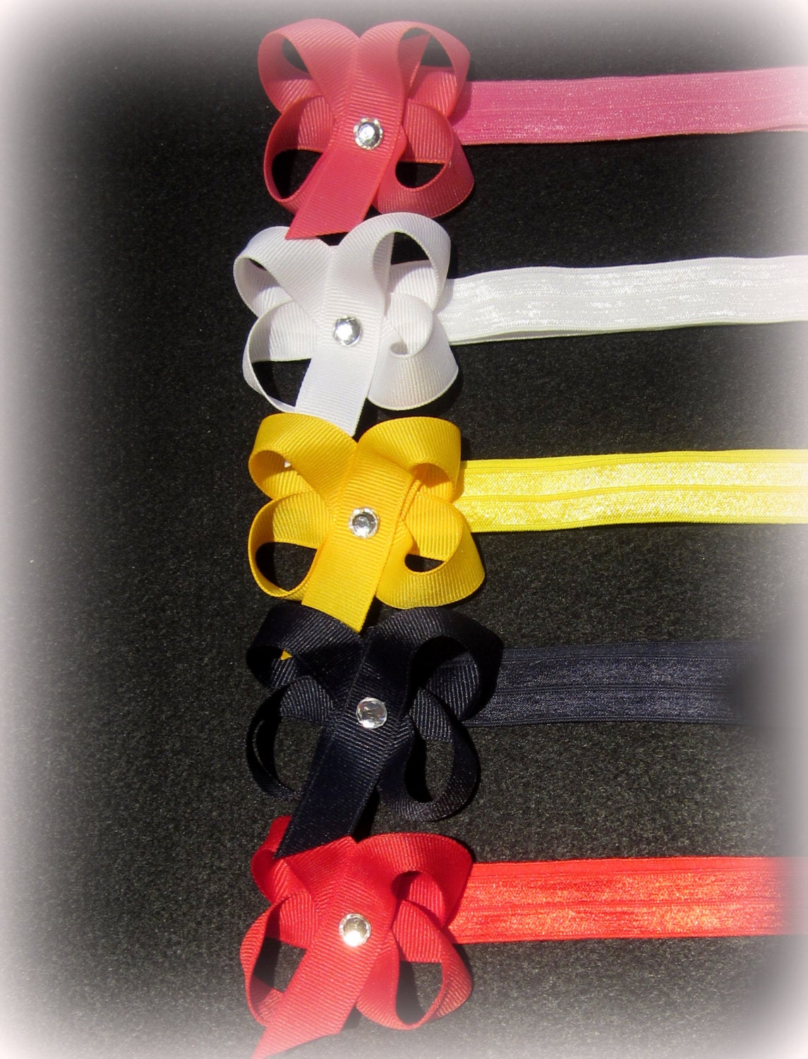 Lot Set of 15 Itty Bitty Dainty 2 inch Headband Hair Bows Petite Small Hairbow Band for Newborn Baby to Little Girl - You Pick COLORS Gem