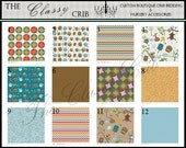 CUSTOM Baby Crib Bedding - Hooty Hoot, Night Palette