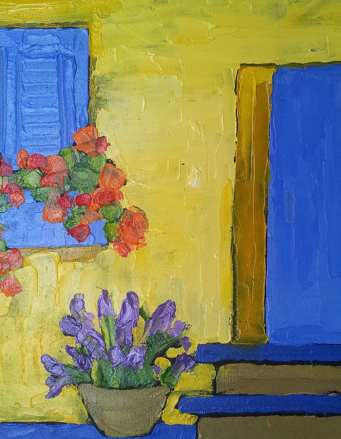 Original Oil Painting 11x14 PROVENCE LAVENDER NASTURTIUMS Lynne French Still Life Art