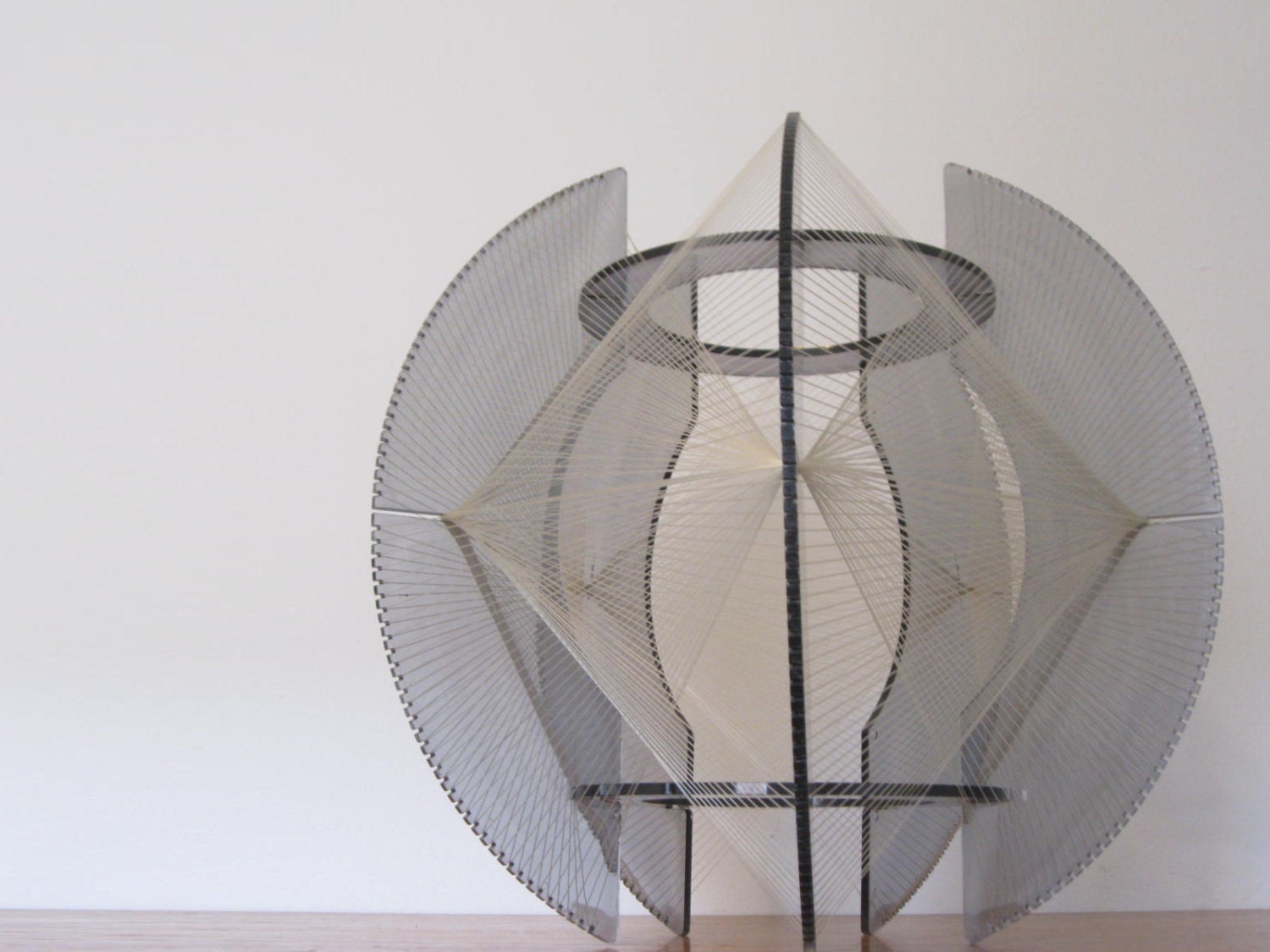 MOD 1960s lucite and string art PENDANT LAMP