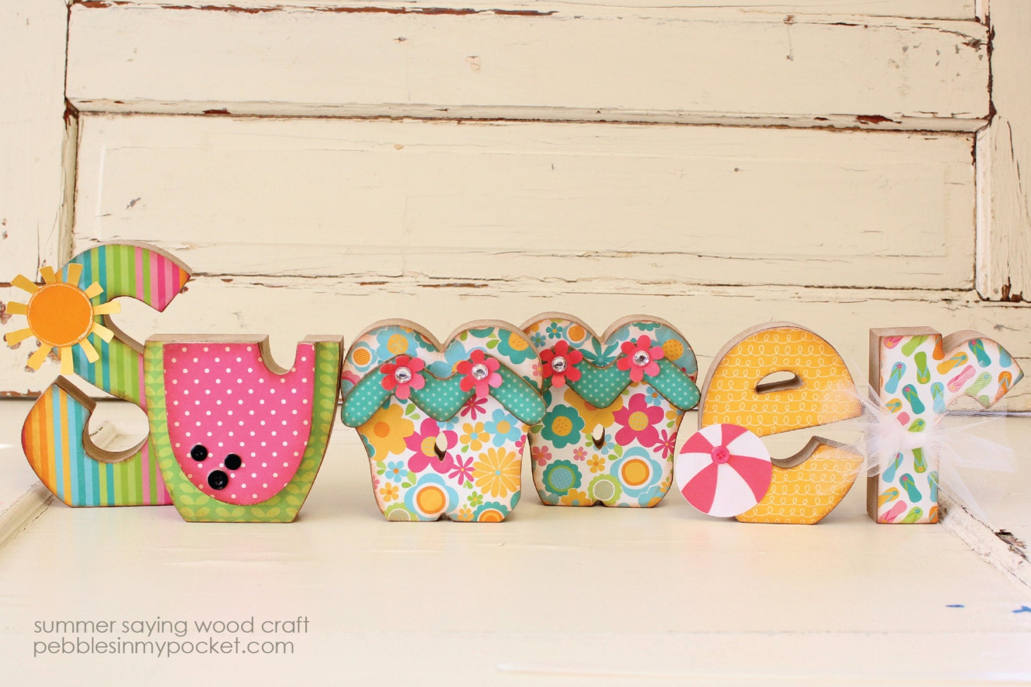 KIT Summer Saying Wood Craft (5.5 to 7.5 inches tall)