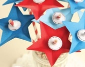 KIT Patriotic Star Blossom Straw Bouquet  (12 qty)