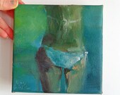 White Bikini - original beach art acrylic figure painting