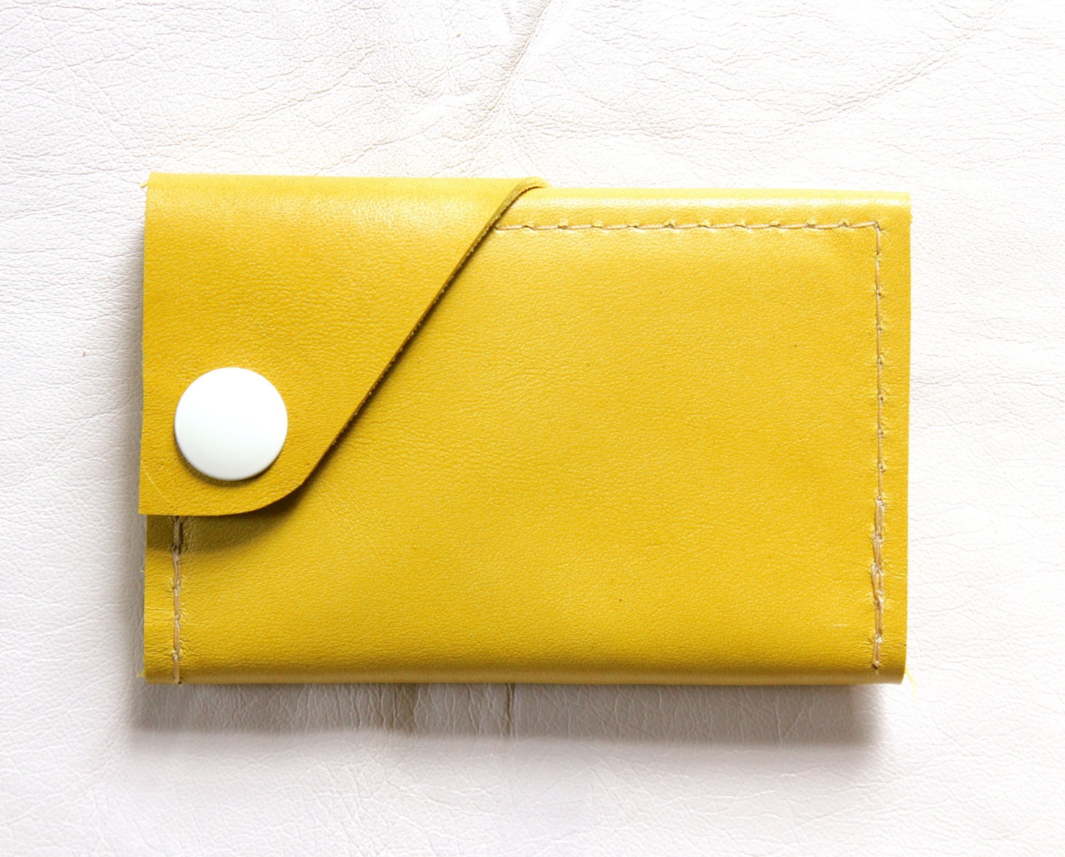 Leather Wallet "the Dave" in Chartreuse Yellow