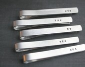 Custom Tie Bar Clip - Set of Five - Personalized for Dad Grandfather Groom or Groomsmen