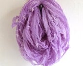 Tattered Silk Chiffon Ribbon - handyed - 10 yds, Lilac