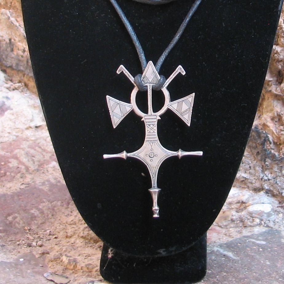 Traditional Imohag Tuareg Niger Tribal Silver Alloy Agadez Cross