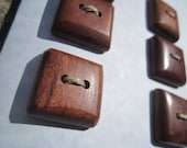 6 Mahogany Wood Buttons-Handmade Wooden Buttons in Reclaimed Apple- Knitting, Sewing, Craft Buttons