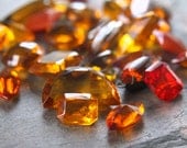 Glass Jewel Topaz Parcel - Mixed Size  Vintage  Romantic Jewelry supply