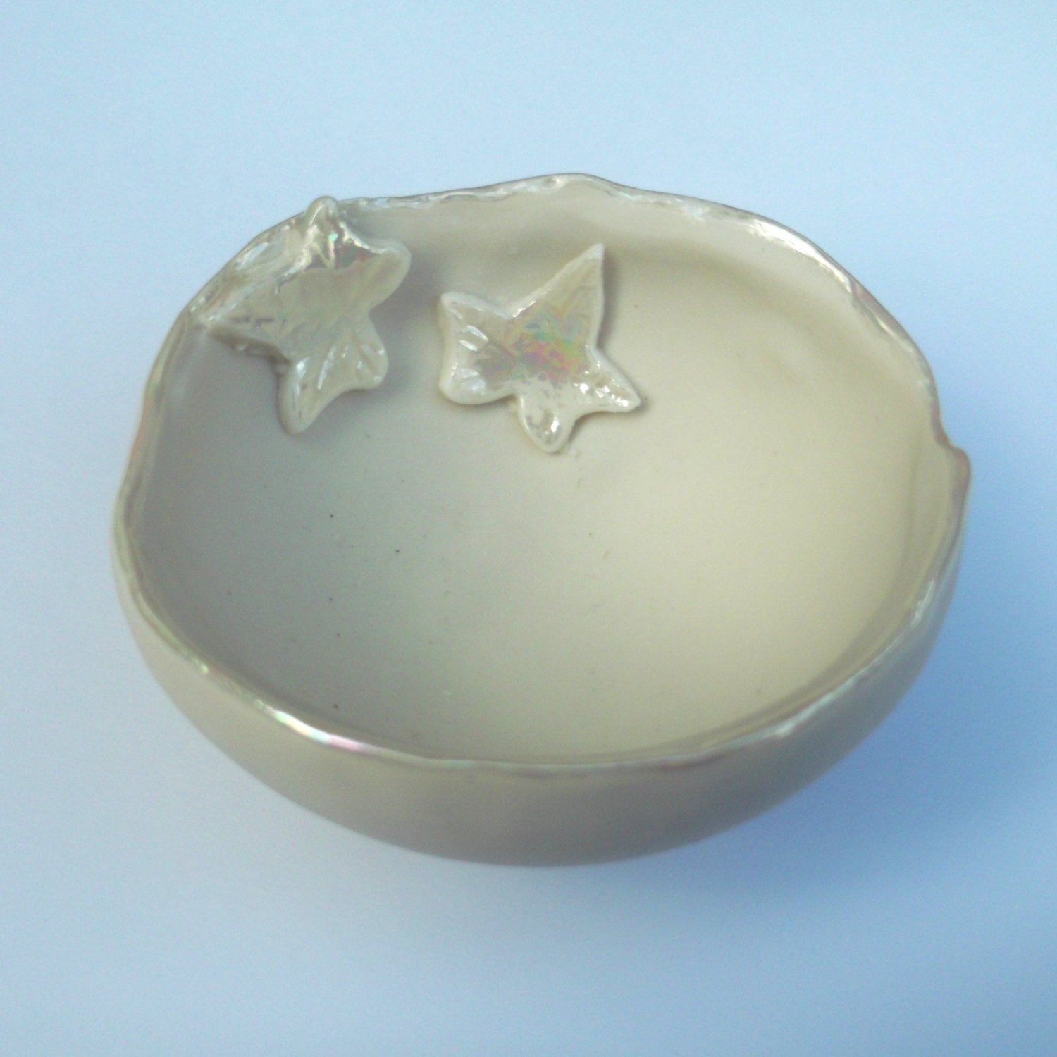 Porcelain Ceramic Decorative Small Ivy Bowl - Great birthday present - jewellery holder