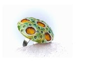 Green and yellow ring ceramic jewelry, Spring Summer  fashion