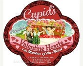 Valentine Candy Label Digital Download Printable Scrapbook Tag Cupid Collage Sheet