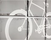 Distressed Retro Bicycle Painting - Large Artwork - Great Gift Idea