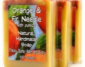 Orange and Fir Needle handmade soap with exfoliating pumice