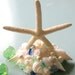 Beach Wedding Cake Topper - Custom Wedding Cake Topper w Sea Glass & White Shells