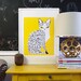 Cat Poster, Yellow Cat Print, Egyptian Mau Cat Poster, 16x20 Poster, Multicolored Poster, Quirky Wall Art, Giclée Fine Art Print