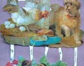 Vintage Die Cut Sheet - Dog and Chicken