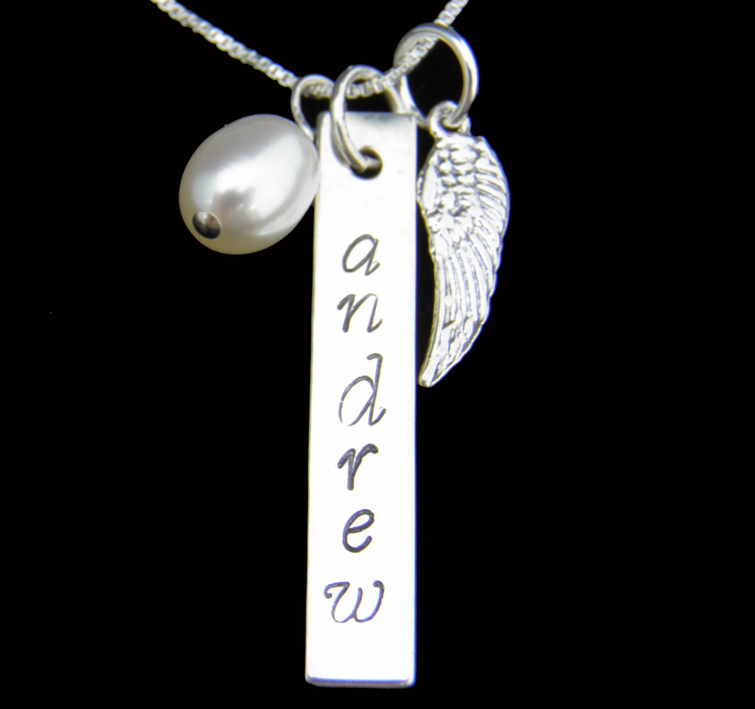 Personalized In Memory / Remembrance Tag Sterling Silver Necklace - Custom Hand Stamped