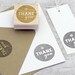 Thank You Rubber Stamp: Wood Mounted - Round Stamp, Circle, Star, Modern Typography, DIY Gift Tags, Grey, DIY Stationery
