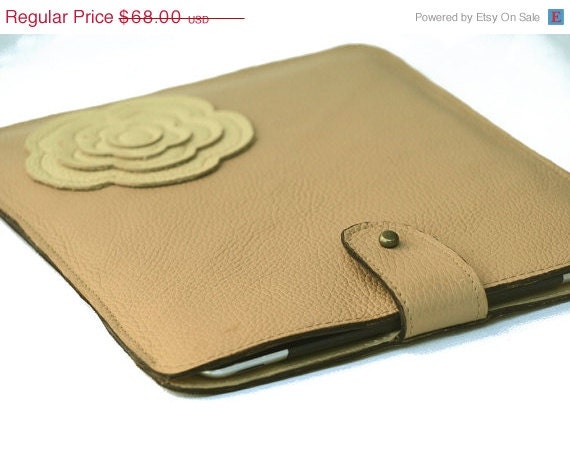 iPad 4 Case, iPad 3 Cover, iPad Retina, E-Reader Tablet Case --- Toffee / Vanilla Leather