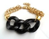 Chunky Chain Link Bracelet / Black Gold / Statement bracelet / Trendy  bracelets