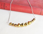 Aurum Necklace. Round Beads. Bar Gold Shiny Sparkle Precious Metals Jewellery by Two Cheeky Monkeys on Etsy