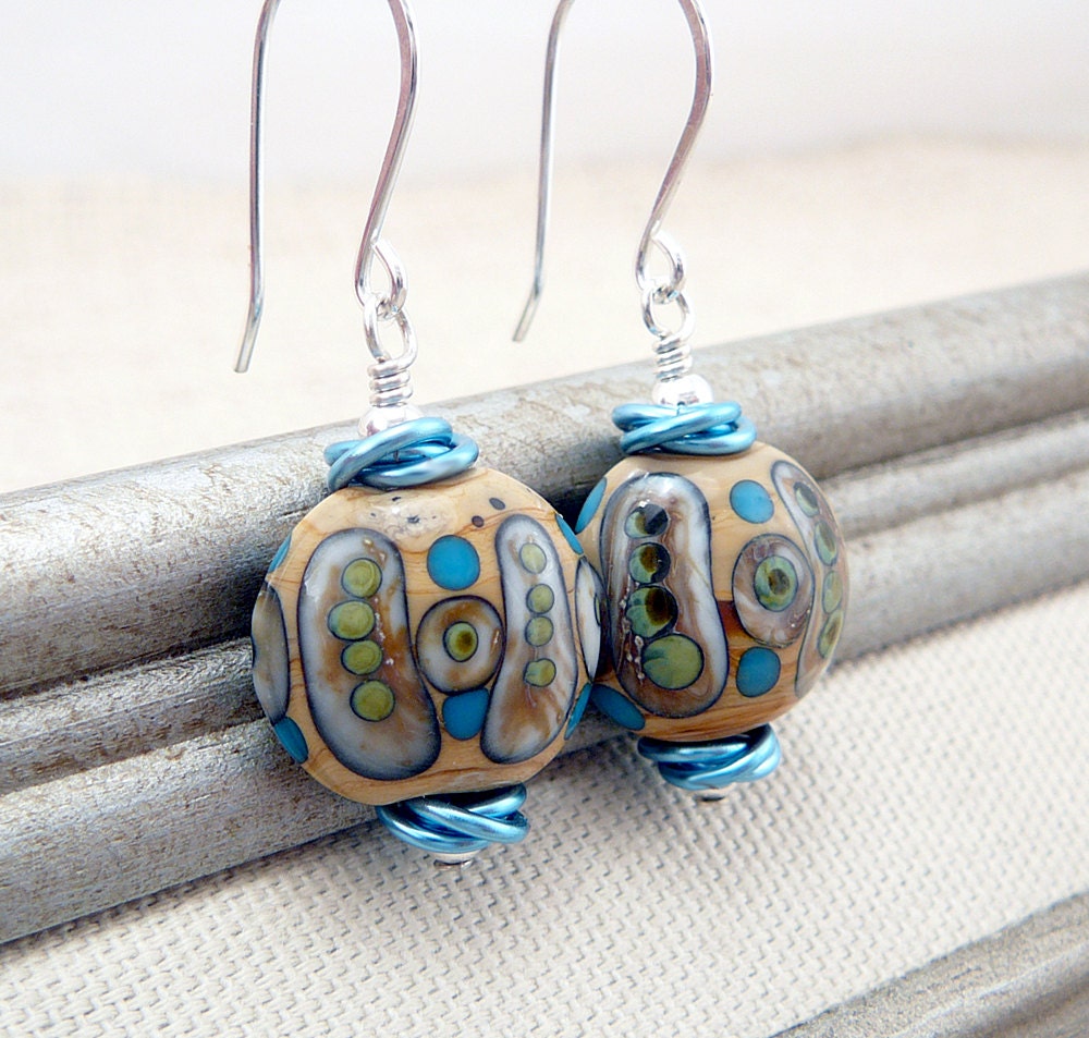 Fashion Earrings - Glass Bead Earrings - Lampwork Glass Earrings - Dangle Earrings