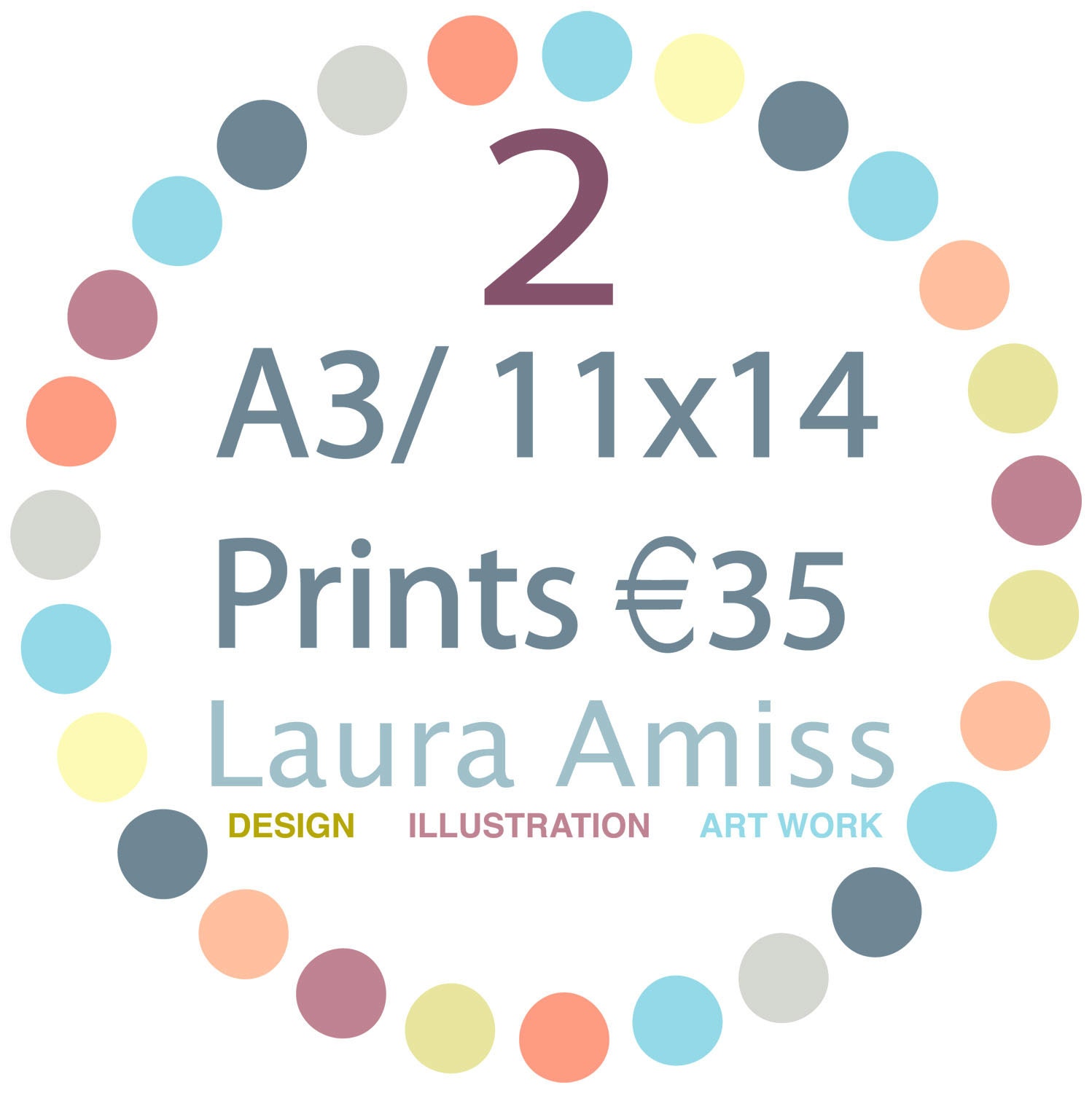 Any two A3 / 11 x 14 inch Art Prints
