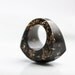 Resin Ring Black Gold Flakes Multifaceted Cocktail Ring Size 6 OOAK glam geometric minimalist jewelry rusteam