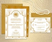 The Charleston 1920s Jazz Art Deco Wedding Invitations - Deposit