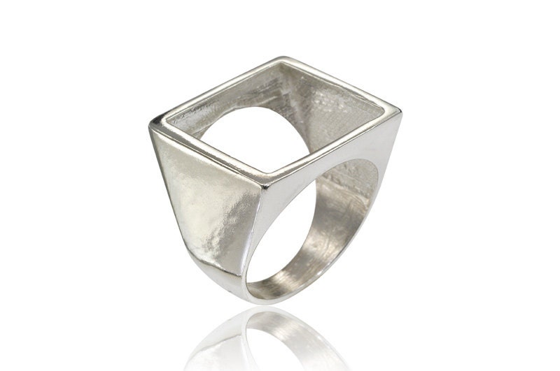 Sterling Silver Open Square ring