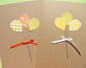 Birthday Cards - Balloon Cards -  Birthday Party Invitations -Kraft Card stock Cards - Baby Shower Cards - Thank you Cards - KPBCD