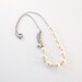 Champagne Pearl Necklace Glass Pearls Silver Leave Heart Beaded Choker