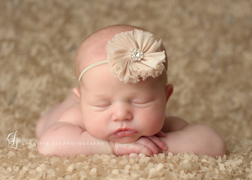 Baby headband - Infant headband - Flower headband - Newborn headband -Little girl headband- Baby girl headband - Vintage headband