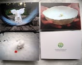 Set of 3 greeting cards with envelopes with elephant, mouse and hippo