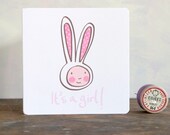 A new baby girl card, blank inside for your own message