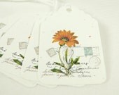 Orange Flower Tags T174