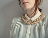 Braided rope statement necklace - natural and nautical collar necklace