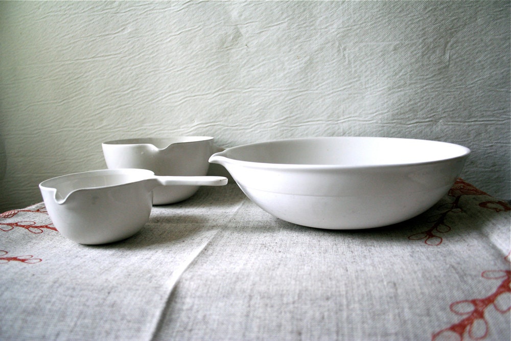 Vintage Porcelain Science Lab Bowls 3 Coors Scientific
