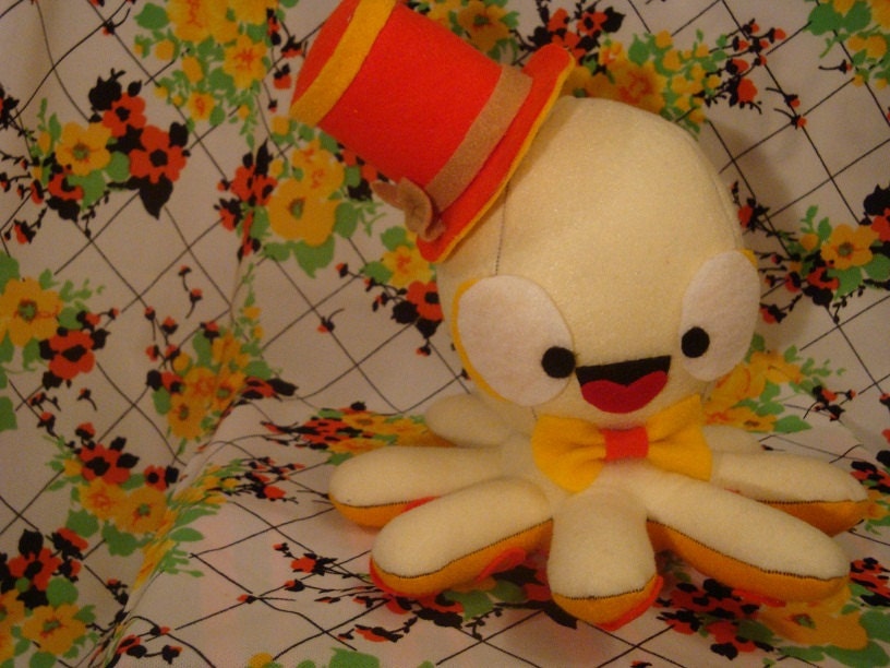 Steve the Gentleman Octopus - Complete with Top Hat and Bowtie - Under the Sea - Dapper - Plush - Stuffed Toy