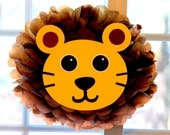 Lion pom pom kit king of the jungle safari noahs ark carnival circus baby shower first birthday party decoration Il_170x135