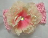 Pale Pink Peony Stretch Headband Infant Headband Toddler Headband Teen Headband Adult Headband